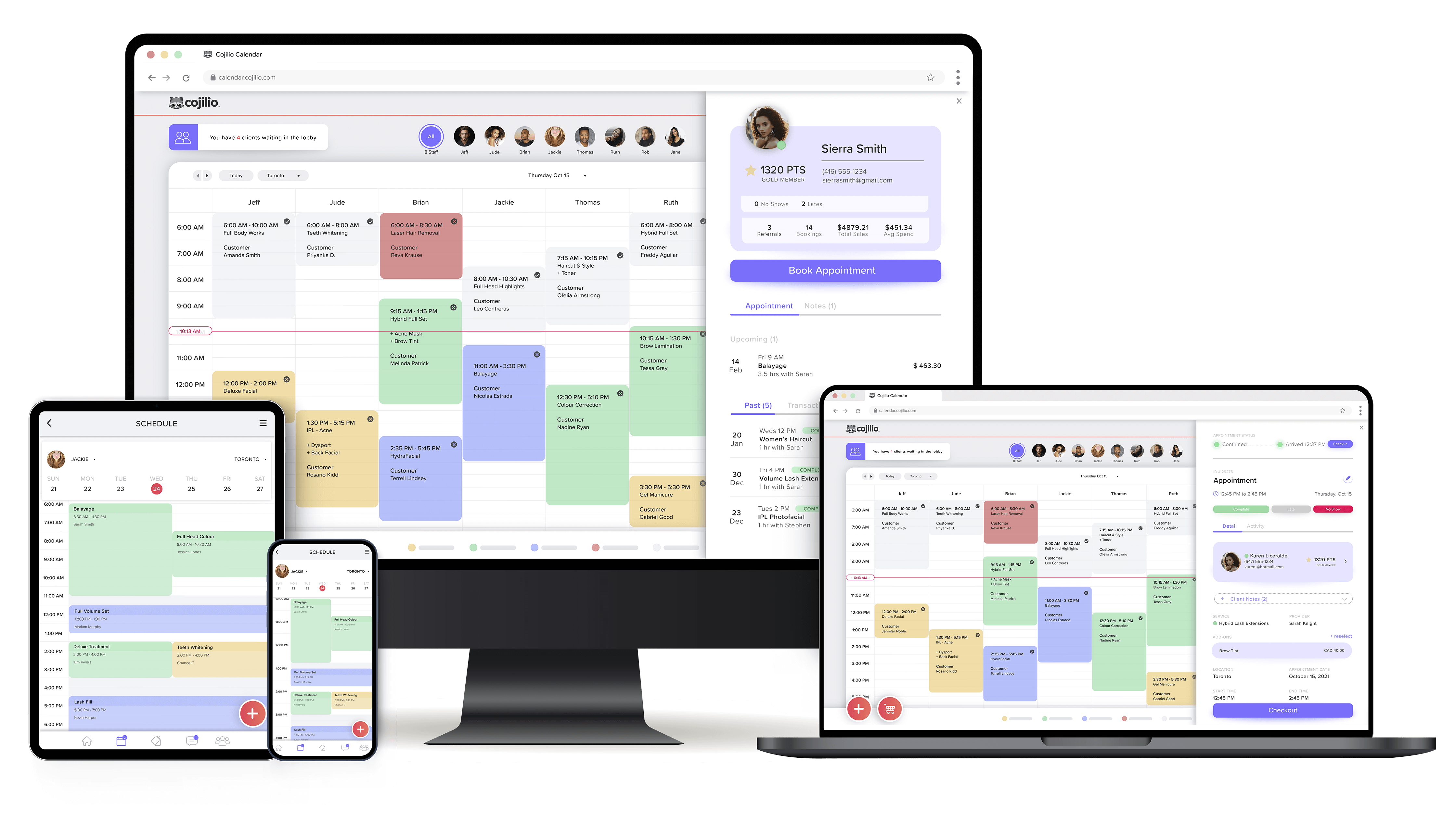 Cojilio Booking System - All staff schedules and locations in one place
